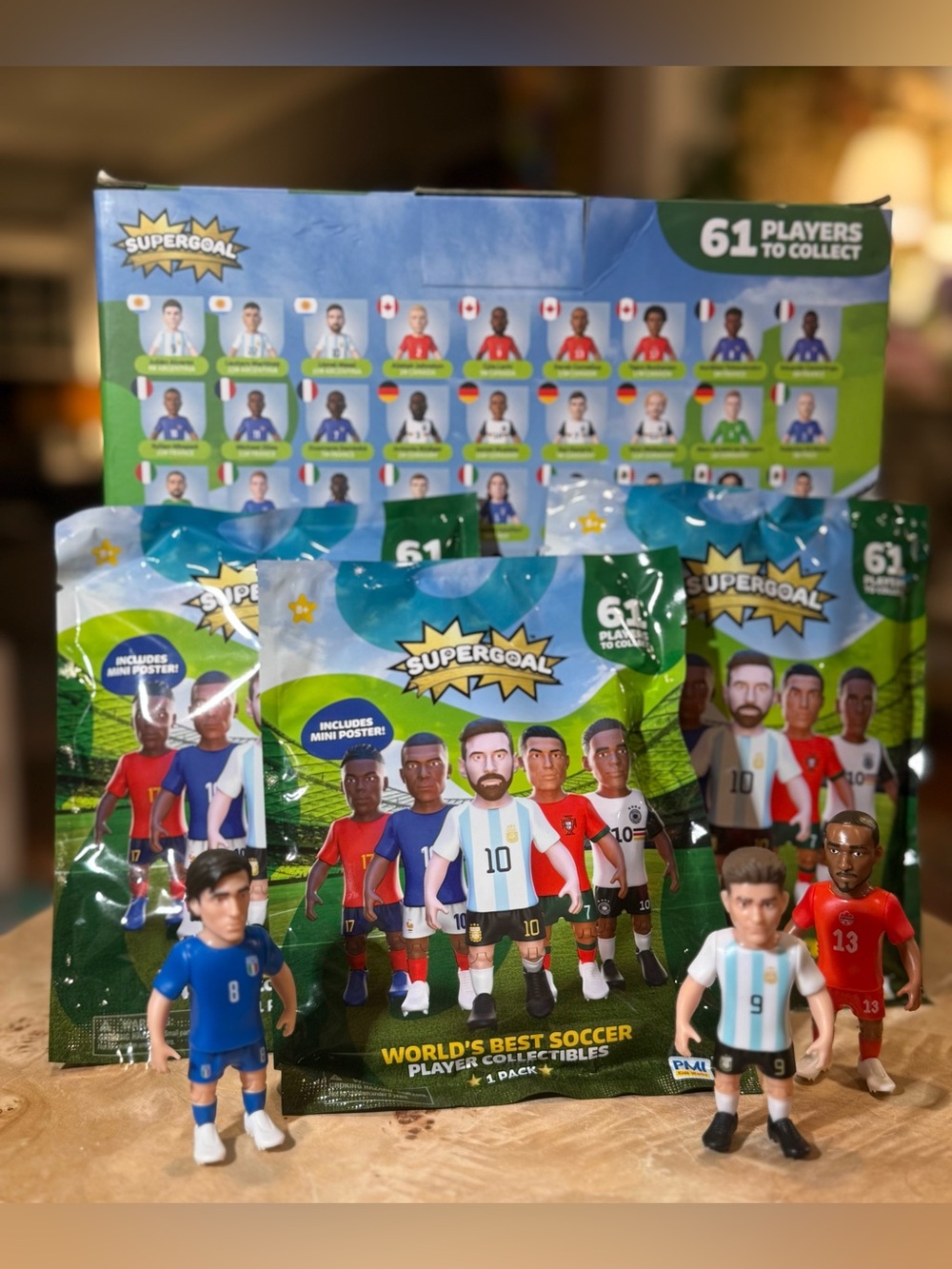 SuperGoal Soccer Blind Box Set of 3 World Cup Football Collectible Figures
